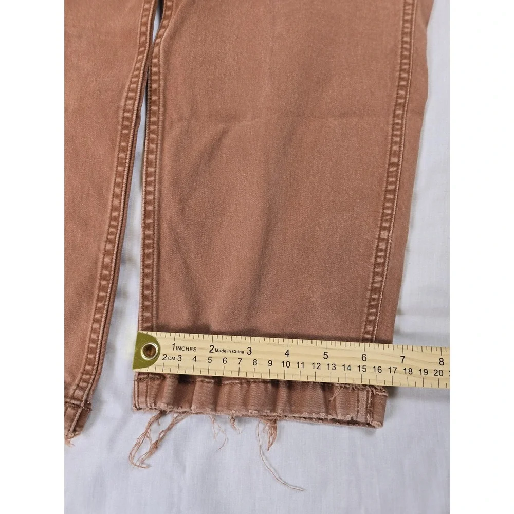 Stoic Pants Mens 33x30 Brown Elastic Waist Belted Straight Leg Workwear Casual